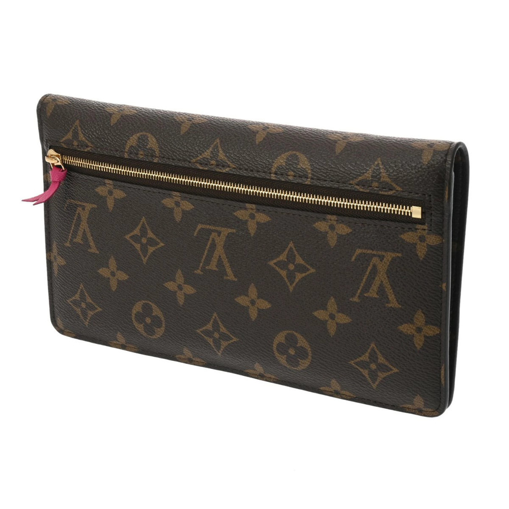 Louis Vuitton Holiday Brown Wallet Canvas Monogram Weekend Pochette Chain Brown